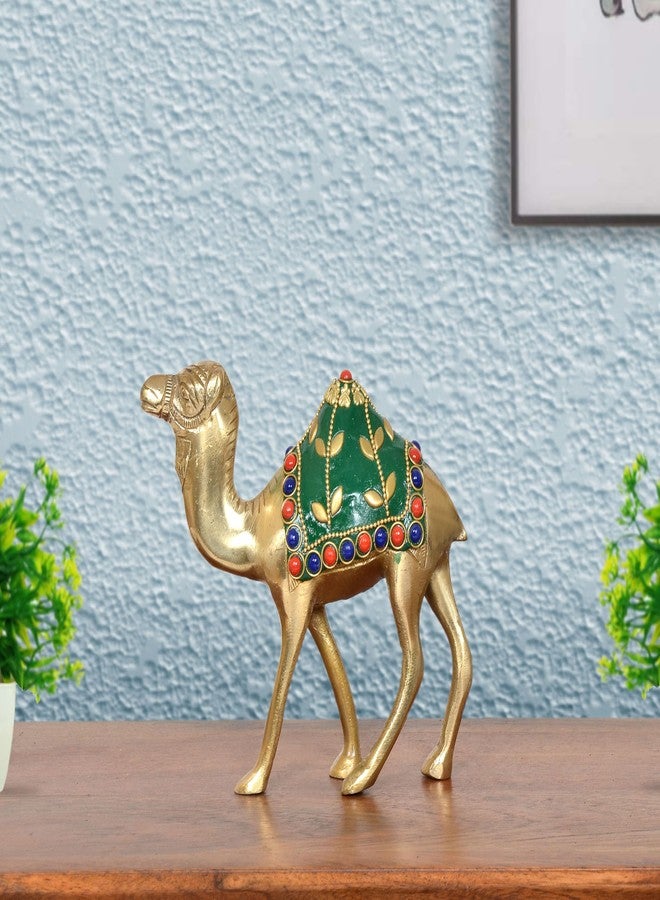 Dattatreya Brass Camel Figurine Showpiece Pair Living Room Decorations for Home Office Decor (Height : 5 inch) - Image 1